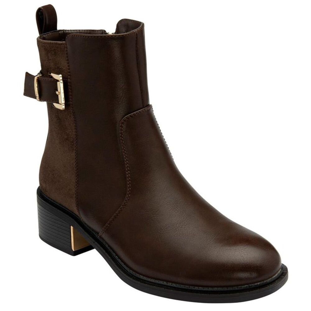 Lotus Shoes Womens/Ladies Alannah Leather Block Heel Ankle Boots / Brown